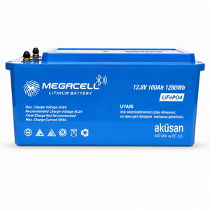 Megacell 12.8V 100Ah 1280Wh LiFePO4 lityum akü