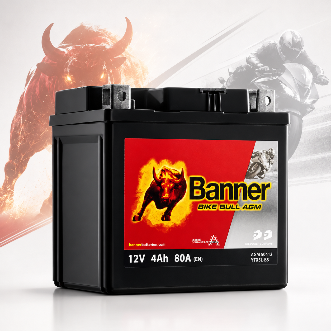 BANNER 12 V 4 AH (Yatık) Motosiklet Aküsü 50412 - BTX5L-BS