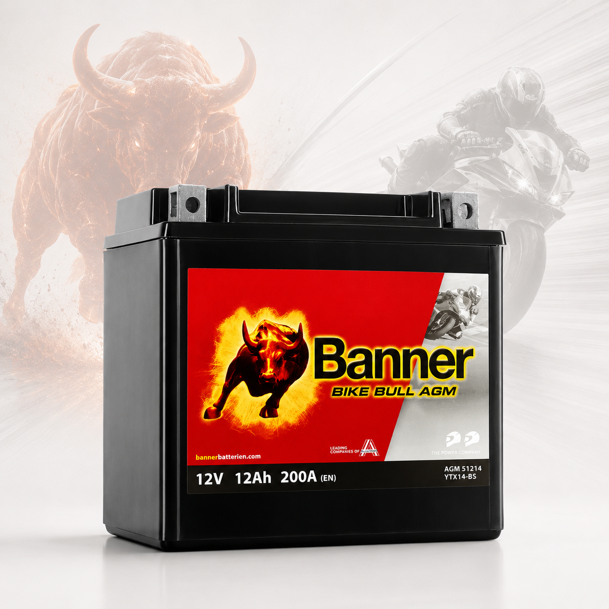 BANNER 12 V 12 AH (Dikey) Motosiklet Aküsü  51214 - BTX14-BS