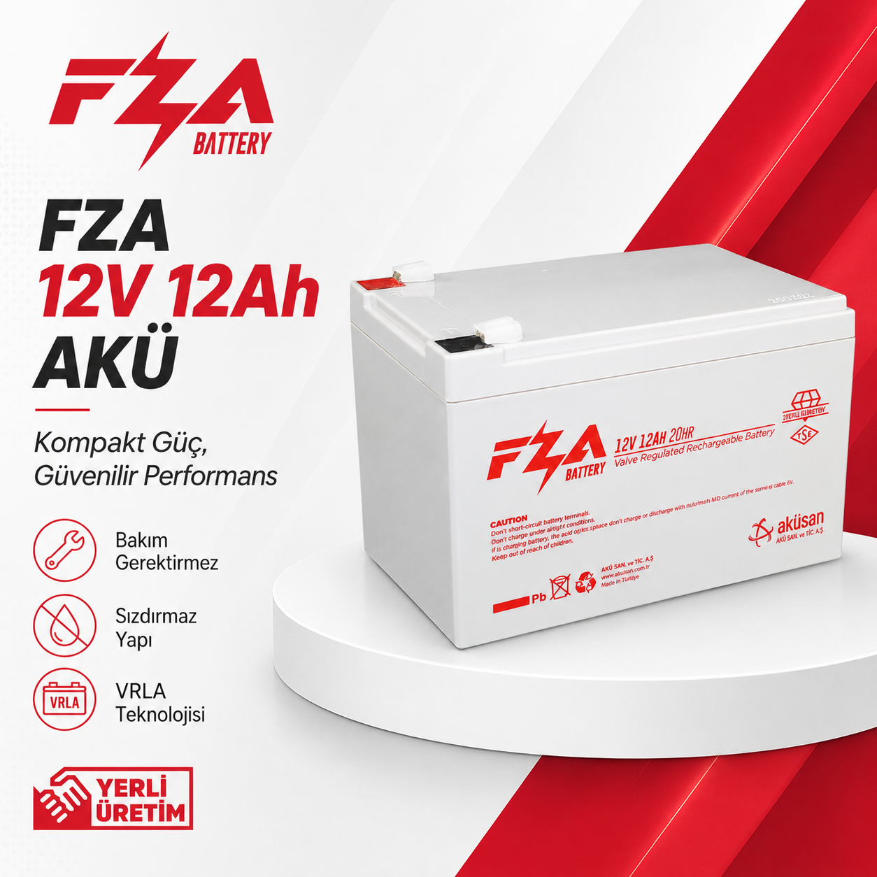 FZA 12 V 12 Ah AGM (Kuru Bakımsız) Akü