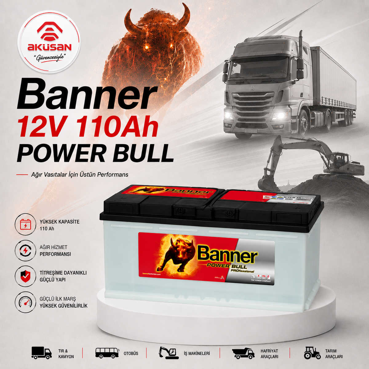 Banner 12V 110 Ah Starter (Sulu) Akü