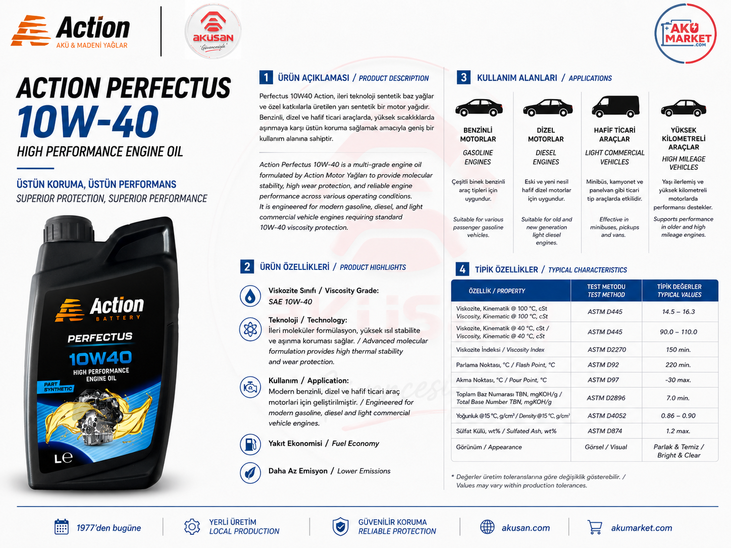 10 W 40 Action Perfectus ( 1 Litre )