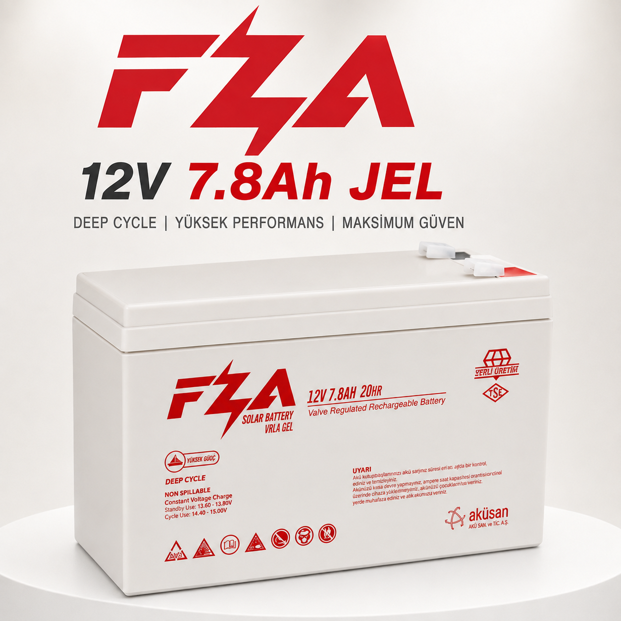 FZA 12V 7.8 Ah JEL Akü