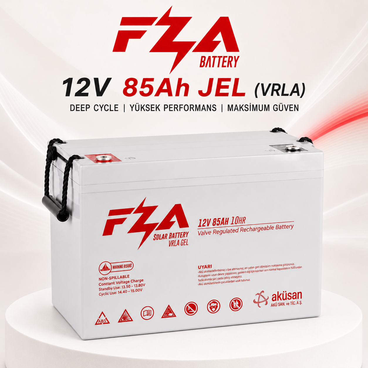 FZA 12 V 85 Ah JEL Akü / Derin Şarj (Deep Cycle) /