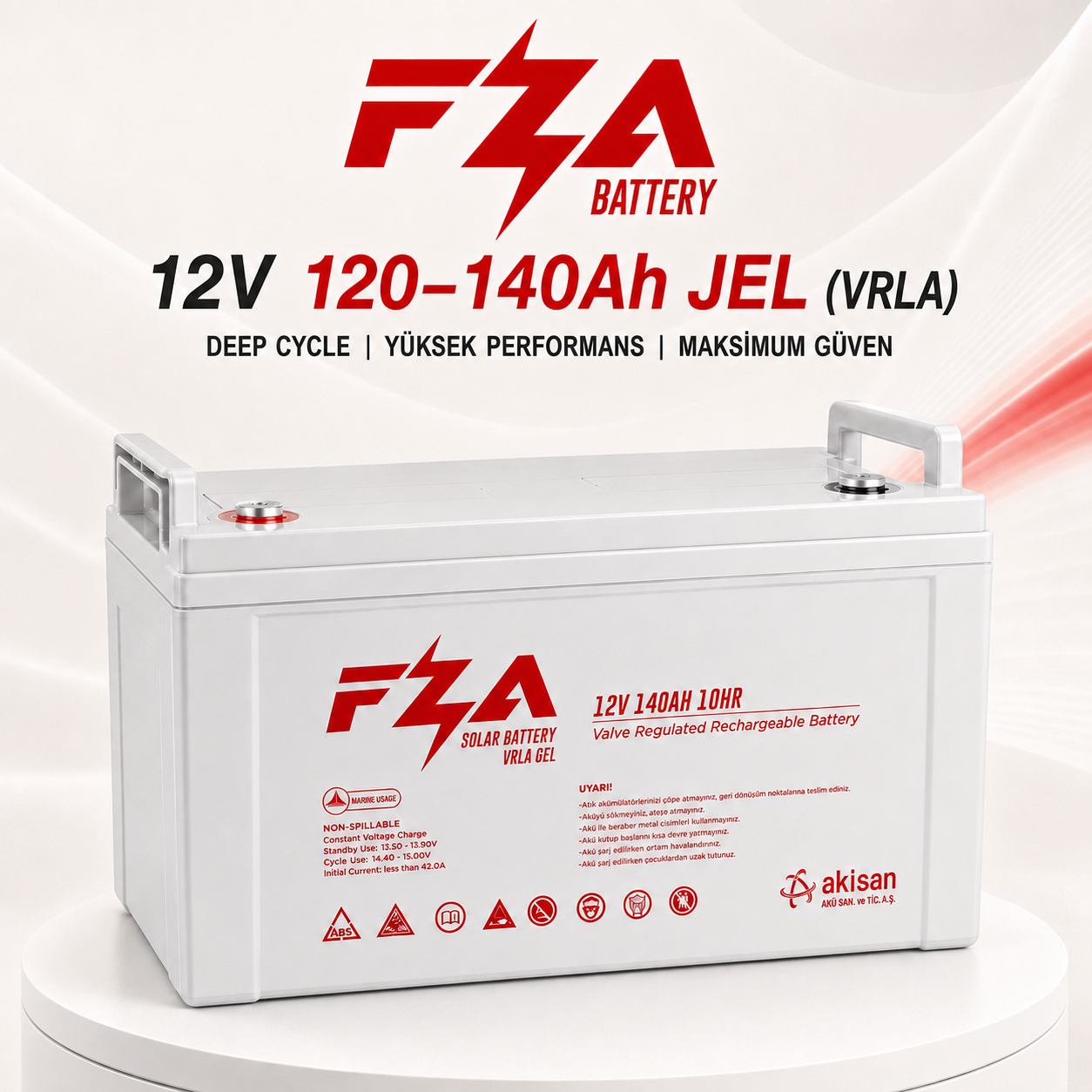 FZA 12V 120-140Ah Jel Akü