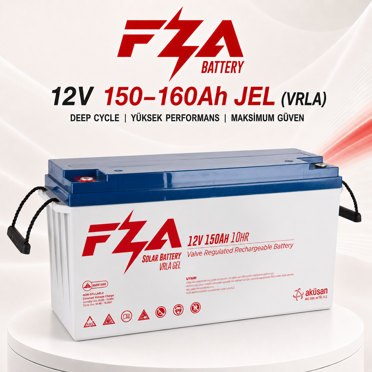 FZA 12 V 150-160 AH Jel Akü