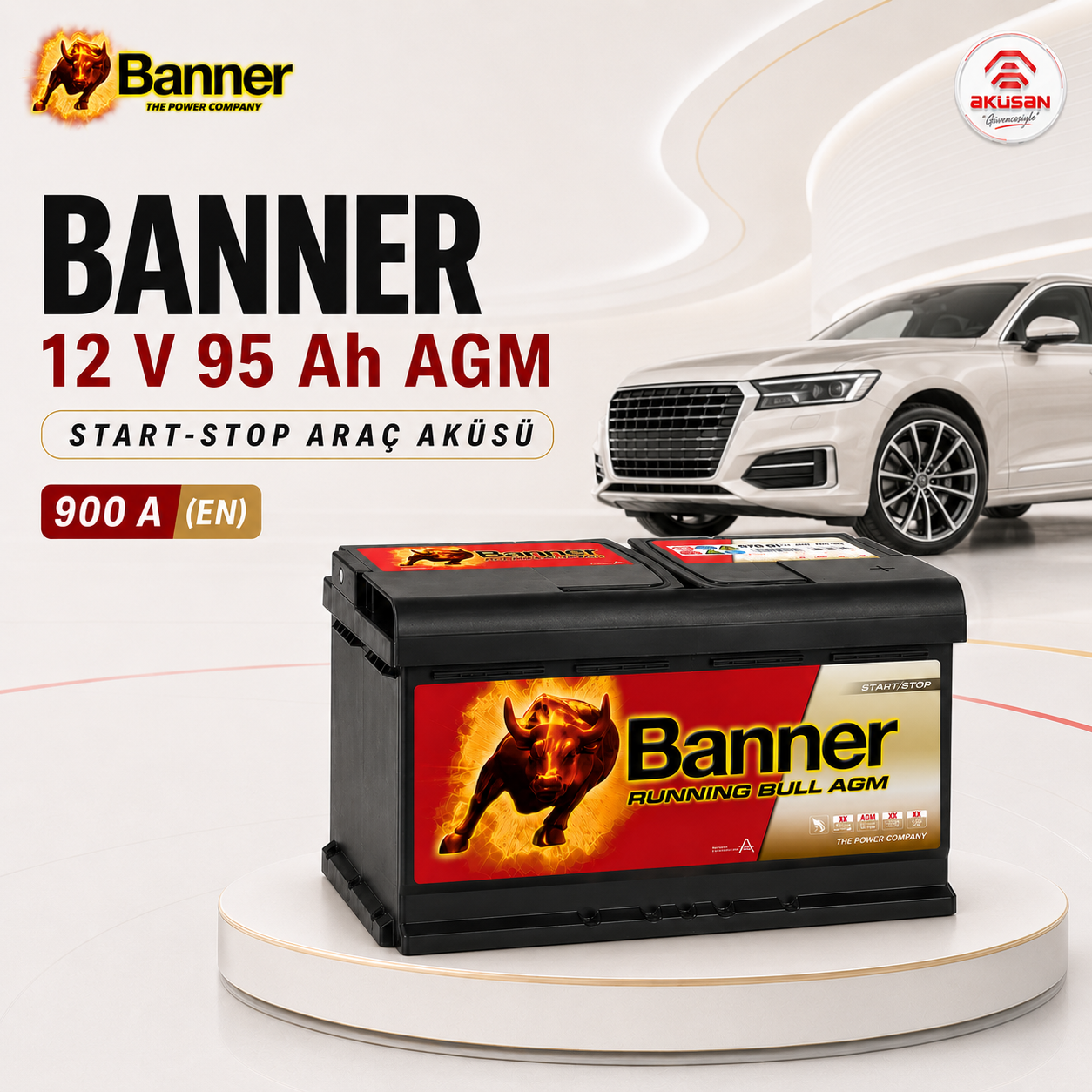 Banner 12 V 95 Ah AGM (Start-Stop) Akü