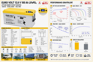 EuroVolt 12.8V 100Ah 1280Wh lityum akü teknik özellikleri