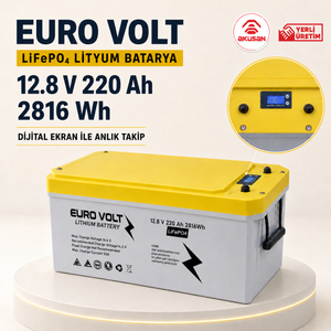 EuroVolt 220Ah marin ve tekne lityum aküsü