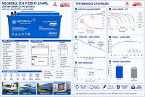 Megacell 12.8V 210Ah 2688Wh lityum akü teknik özellikleri