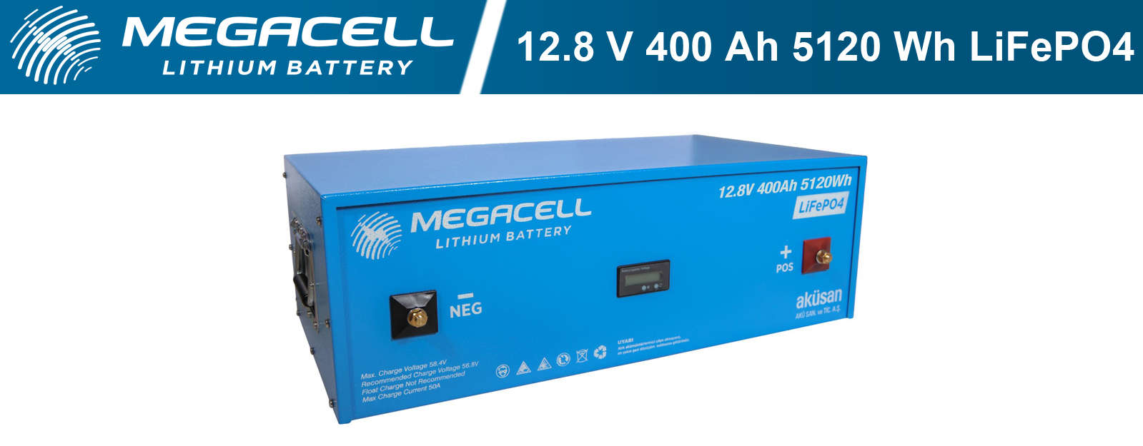 MEGACELL 12.8 V 400 AH Lityum / LifePo4 Akü MEGACELL 12.8 V 400 AH Lityum / LifePo4 Akü