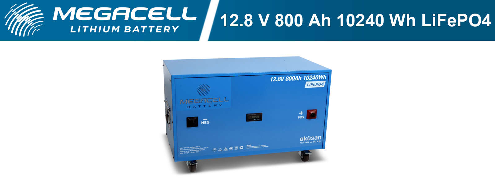 MEGACELL 12.8 V 800 AH Lityum / LifePo4 Akü