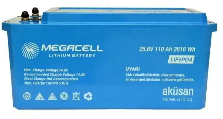 MEGACELL 25.6 V 110 AH Lityum / LifePo4 Akü