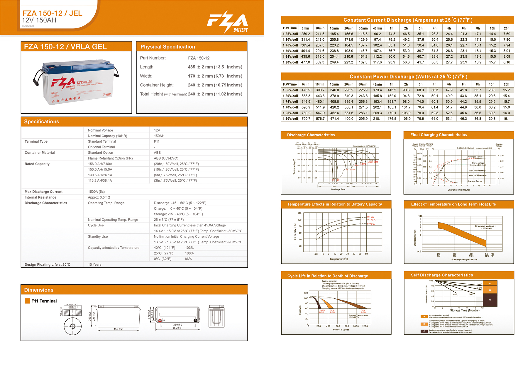 12v 150ah Akü Fza
