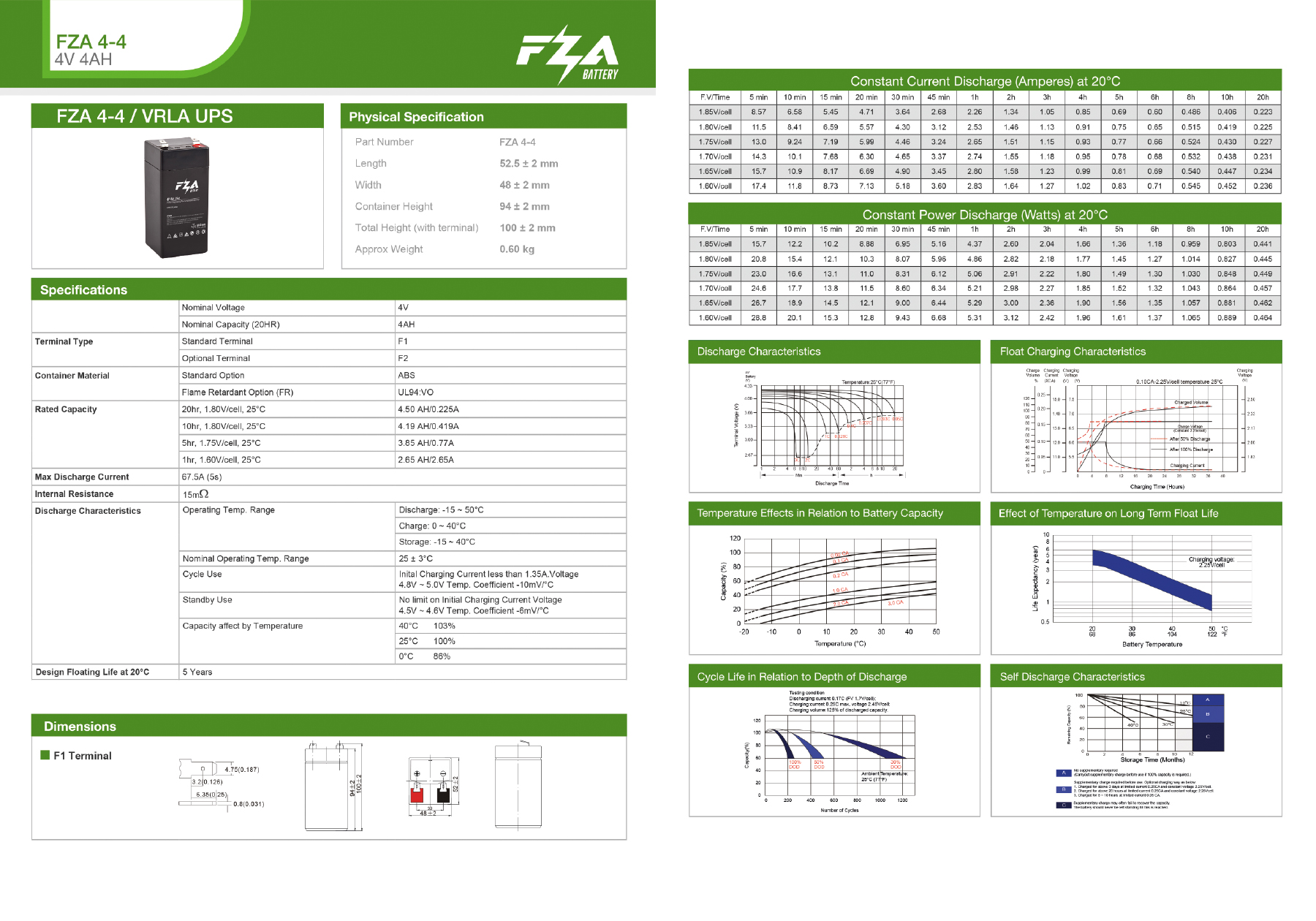 FZA 4 V 4 AH AGM Kuru Bakımsız Akü