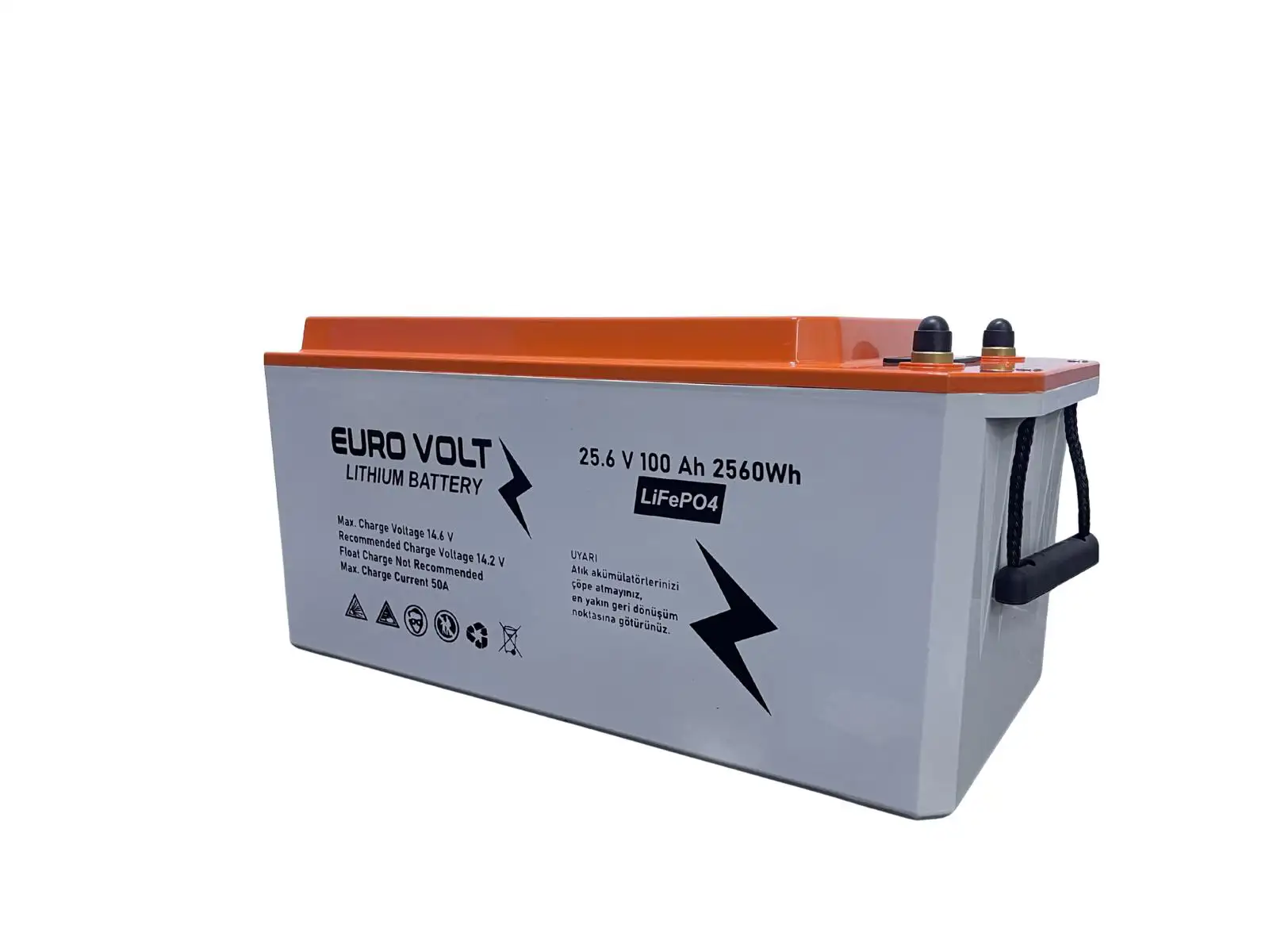 EURO VOLT 25.6 V 100 Ah 2560 Wh Lityum/Life PO4 Akü