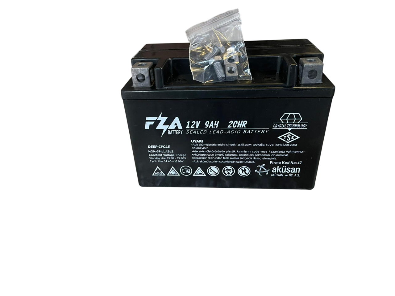 FZA 12 V 9 AH Yatık Motor Aküsü ( YTX9-BS )
