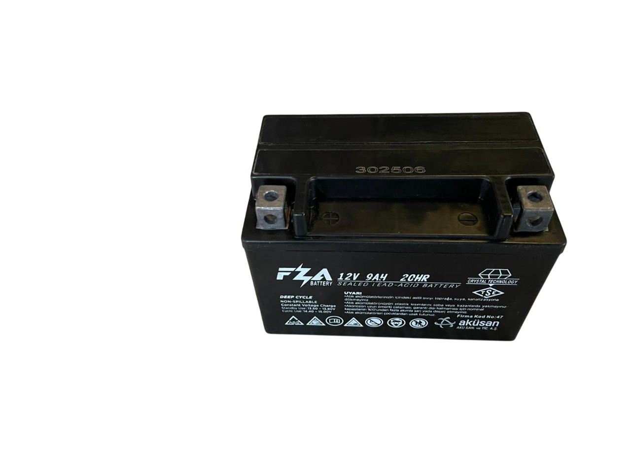 FZA 12 V 9 AH Yatık Motor Aküsü ( YTX9-BS )